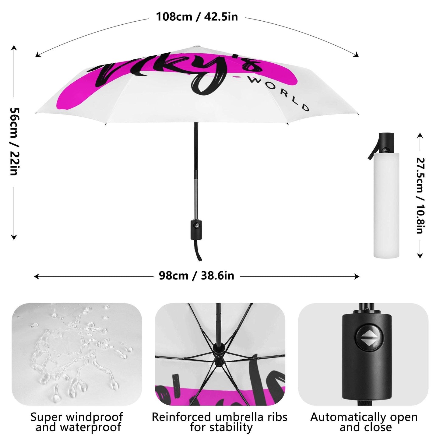 Lightweight Auto Open & Close Umbrella Printing Outside